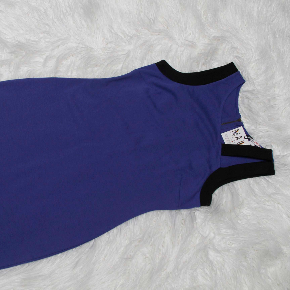 woman purple dress with black sleeveless size S